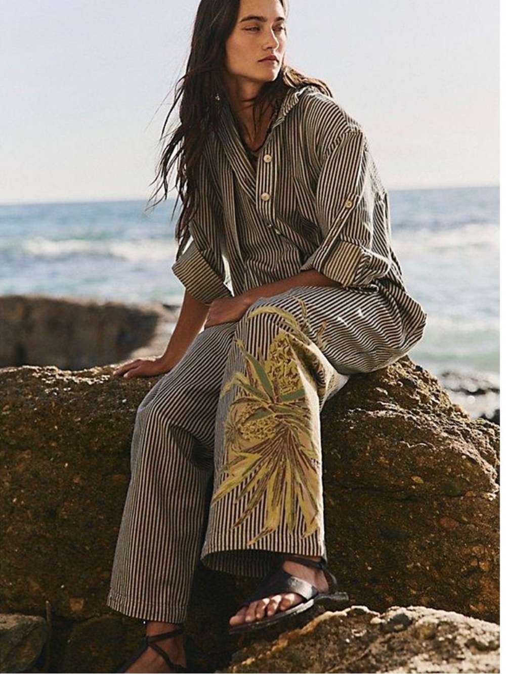NWT We The Free Tiki Railroad Jumpsuit-Golden Haze Combo
